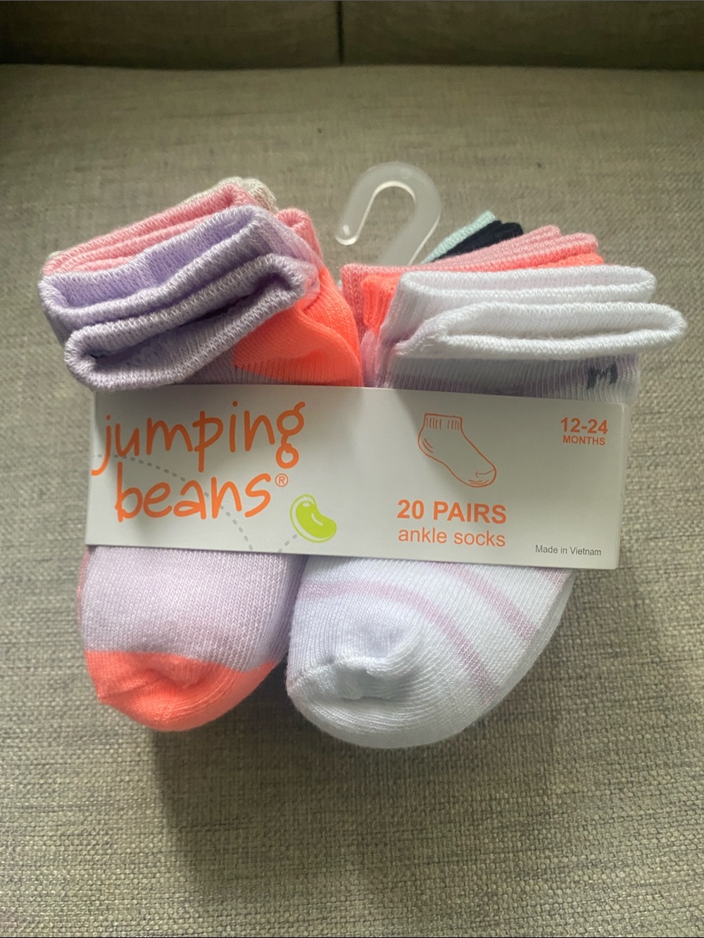 jumping beans Baby Ankle Socks - Purple, Pink, White, Orange
